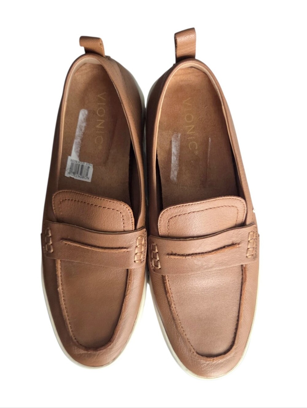 Vionic Tan Leather Uptown Loafer Women's Size 9.5 Preppy